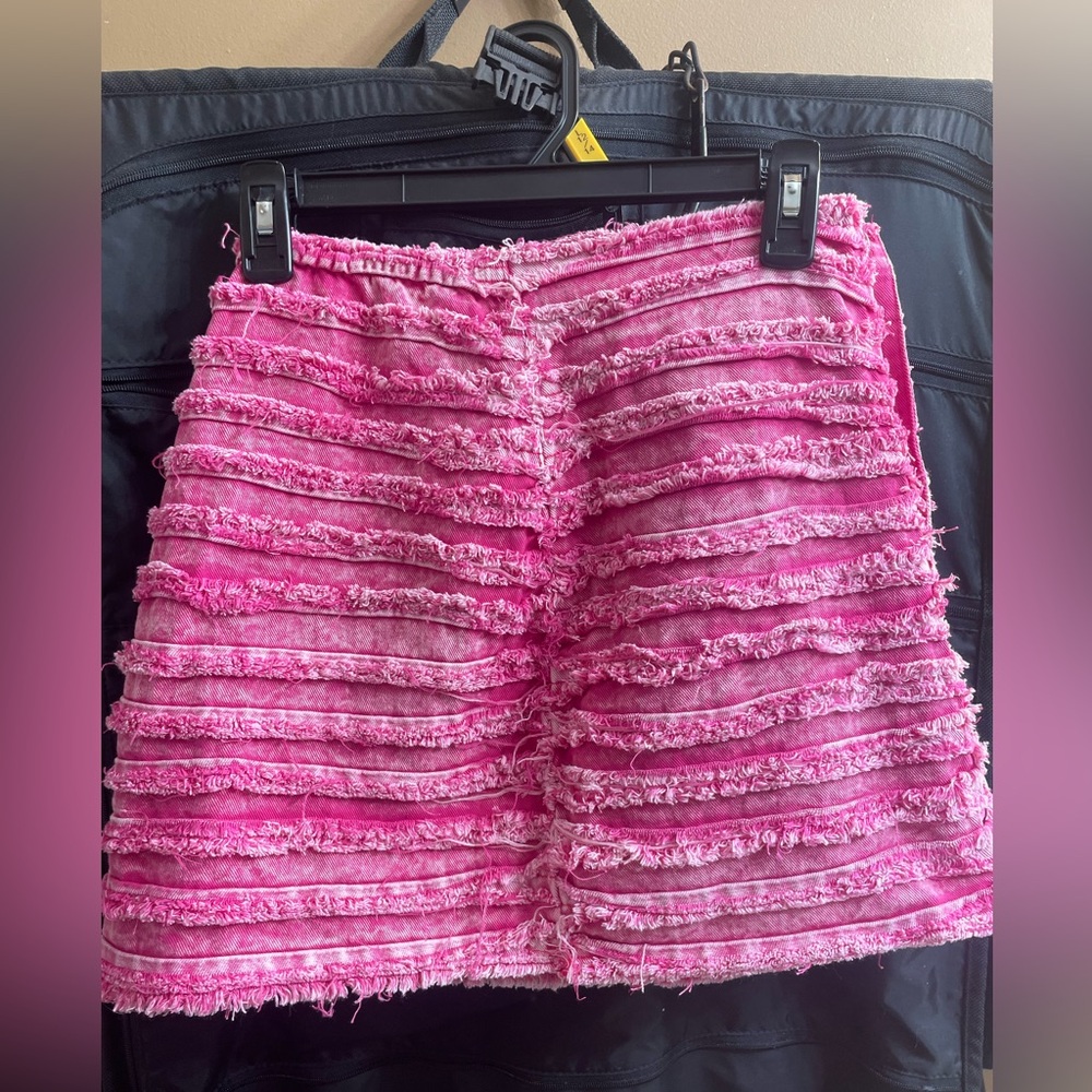 SHEIN Pink Textured Skirt